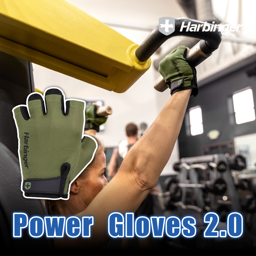 【Harbinger】Power Gloves 2.0 重訓/健身用專業手套-綠（總代理公司貨）